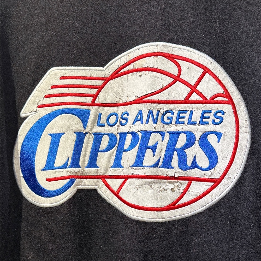 Vintage Jeff Hamilton Black LA Clippers NBA Logo Men's Jacket Varsity Jacket - Picture 8 of 14